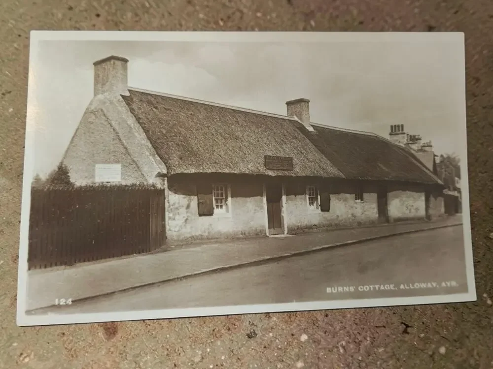 Great Britain UK real photo postcard RPPC Alloway Ayr Robert Burn's Cottage poet